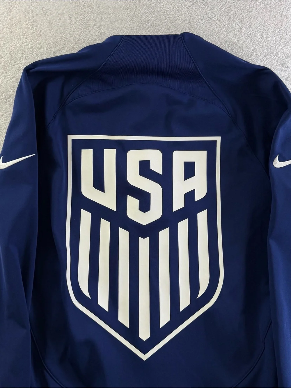 Nike USMNT USA Soccer Warm Up Jacket Mens S Slim Double Swoosh Big Logo Pre Game